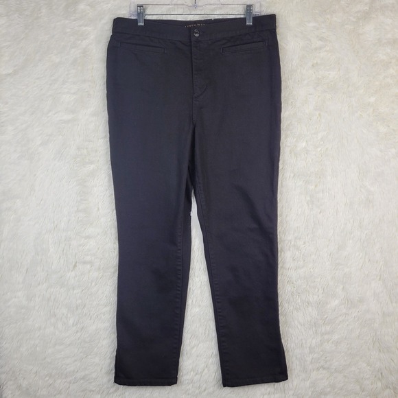 Lauren Ralph Lauren Denim - Lauren Jeans Womens Sz‎ 12 Black Zip Hem Jeans Modern Straight Leg City